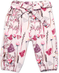 Baby Nellys Pantaloni de trening cu panglică decorativă Fluturi - roz