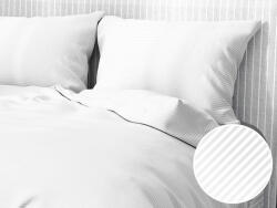 Goldea lenjerie de pat din damasc cu dungi 4mm - alb 140 x 200 și 50 x 70 cm Lenjerie de pat