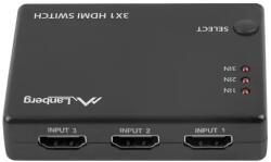 Lanberg Switch video Lanberg 42433, HDMI, 3D, alimentare microUSB, 5V, 1A, Negru (SWV-HDMI-0003)
