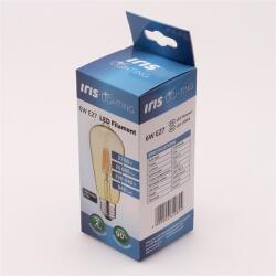 Iris Lighting Filament Bulb Longtip E27 ST64 6W/2700K/540lm aranyszínű LED fényforrás - cserebirodalom