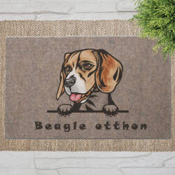  Beagle kutyás lábtörlő barna háttérrel (60 x 40 x 0, 2 cm)
