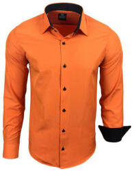 RUSTY NEAL cămașă bărbați R-44 cu mânecă lungă, slim fit Portocaliu 3XL