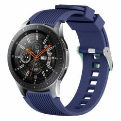 Samsung 1/2/3 20-22mm Samsung Galaxy Watch okosóra szíj csíkos mintával, Szíj mérete 20 mm, Csíkos szilikon szíj színe Kék