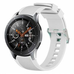 Samsung 1/2/3 20-22mm Samsung Galaxy Watch okosóra szíj csíkos mintával, Szíj mérete 20 mm, Csíkos szilikon szíj színe Fehér