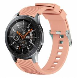 Samsung 1/2/3 20-22mm Samsung Galaxy Watch okosóra szíj csíkos mintával, Szíj mérete 22 mm, Csíkos szilikon szíj színe Rózsaszín