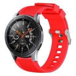 Samsung 1/2/3 20-22mm Samsung Galaxy Watch okosóra szíj csíkos mintával, Szíj mérete 20 mm, Csíkos szilikon szíj színe Piros