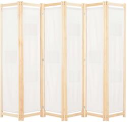 vidaXL Paravan cameră, 6 panouri, crem, 240x170 x4 cm, material textil (248174)