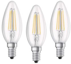OSRAM Osram Base átlátszó üveg búra/4W/470lm/2700K/E14/dobozos LED gyertya izzó 3 db
