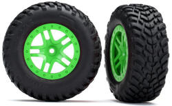 Traxxas Roata Traxxas 2.2 / 3.0", disc SCT Split-Spoke verde, anvelope SCT (2) (TRA5892G)