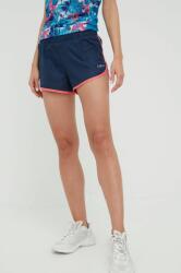 CMP pantaloni scurți de alergare femei, culoarea albastru marin, cu imprimeu, medium waist PPYY-SZD146_59X