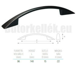 Tulip Bútorfogantyú VALI Óréz 96mm (dem-226960)