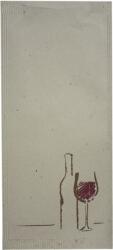 Horecano Хартиен джоб за прибори със салфетка 11x25cm с декор "Вино" КРЕМ (BVSB VN)-ПАКЕТ 125бр (012415)