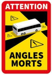 Matrica Autocolant ANGLES MORTS - avertizare de spațiu mort pentru autobuz