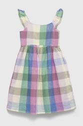 Gap gyerek vászonruha midi, harang alakú - többszínű 164-176 - answear - 17 990 Ft