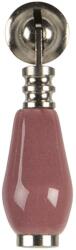 Clayre & Eef Maner mobila din aluminiu argintiu si ceramica roz 6 cm x 2 cm (64770)