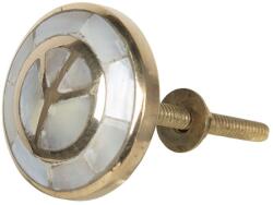 Clayre & Eef Maner mobila din fier auriu si sticla sidef Ø 3 cm (64689)