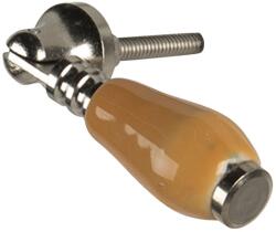 Clayre & Eef Maner mobila din fier argintiu si ceramica galbena 6 cm x 2 cm (64772)
