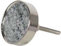 Clayre & Eef Buton mobila din fier argintiu si piatra gri Ø 4 cm (64699)