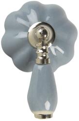 Clayre & Eef Maner mobila din aluminiu argintiu si ceramica gri 8 cm x 6 cm x 4 h (64778)