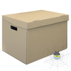 BLUERING Archiváló konténer karton doboz fedeles 42x31x32cm, felfelé nyíló tetővel (kívül záródó) Bluering® barna - spidershop