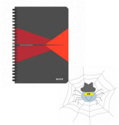 Leitz Spirálfüzet LEITZ Office A/4 PP borítóval 90 lapos kockás piros - spidershop