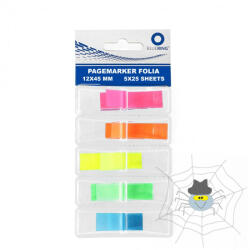 Bluering Jelölőcímke 12x45mm, 5x25lap, műanyag 5szín/bliszter, kemény tokos adagolóban Bluering® - spidershop