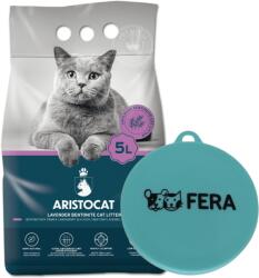 Aristocat Bentonite Plus Nisip pentru litiera pisicilor, din bentonita cu lavanda 5 L + FERA Capac pentru conserve hrana umeda