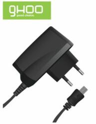 Ghoo hálózati töltő miniUSB, 1A, fekete