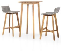 vidaXL Set mobilier bar, 3 piese, lemn masiv de acacia (44220) - comfy