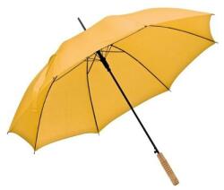  Esernyő favázas, automata, egyenes fa nyéllel, o 100 x 83 cm, sárga