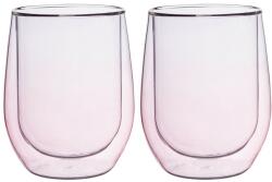 KRASINO Set 2 pahare Arlen, pereti dubli, roz, 300 ml, 8.5x9.5 cm Pahar