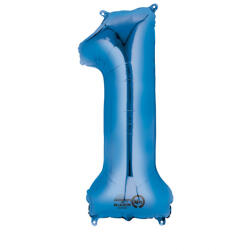 Balloons4party Balon folie cifra 1 albastru 55 cm