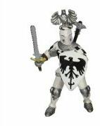 Papo Figurina Cavaler cu pene, alb, Papo Figurina