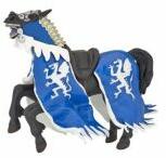 Papo Figurina Calul Regelui cu blazon Dragon, albastru, Papo Figurina