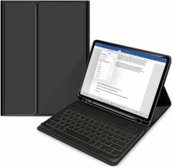 Tech-Protect SC Pen Case and Bluetooth Keyboard - кожен калъф и безжична блутут клавиатура за iPad Air 5 (2022), iPad Air 4 (2020) (черен)