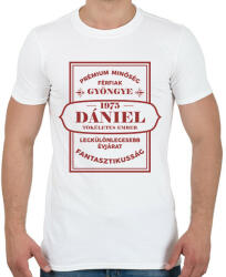 printfashion Férfiak gyöngye - Névvel, évszammal - Férfi póló - Fehér (7149061)