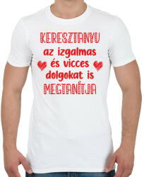 printfashion Keresztanyu megtanítja - Férfi póló - Fehér (7111399)