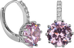 Troli Csillogó fülbevalók rózsaszín kristályokkal