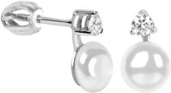 Soliter Brilio Silver Ezüst fülbevalók szintetikus gyöngyből és kristályból 435 001 00025 04