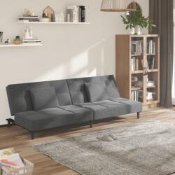 vidaXL Canapea extensibilă cu 2 locuri, 2 perne, gri deschis, textil (337415) Canapea