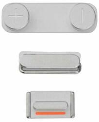 Apple iPhone 5S, SE - Bekapcsoló + Hangerő + Csendes Gombok (Silver), Silver