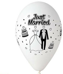 5 darabos latex lufi szett - Fehér - Just Married felirattal