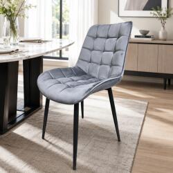 Saltsib Scaun de living si bucatarie Gloria FDC 20, catifea, cadru metalic, 90 kg, 87x54x44 cm, gri (00004297)