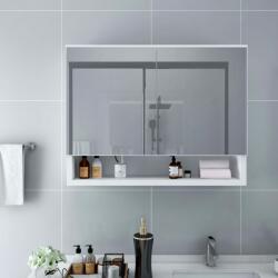 vidaXL Dulap de baie cu oglindă și led-uri, alb, 80x15x60 cm, mdf (323604)