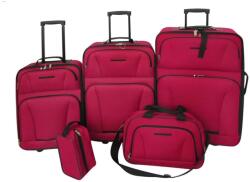  Set 5 bagaje/trollere roșu (DAX-90155) Valiza