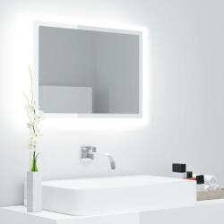 vidaXL Oglindă de baie cu led, alb extralucios, 60x8, 5x37 cm, pal (804921)