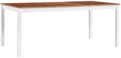 vidaXL Masă de bucătărie, alb și maro, 180 x 90 x 73 cm, lemn de pin (283408) - maryon