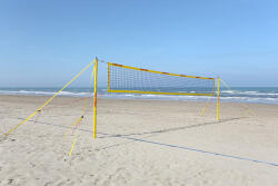Funtec Strandröplabda Beach Champ mobil set 8, 5m Pro Beach verseny hálóval 2, 5cm pályacsíkkal