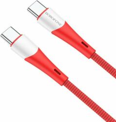 BOROFONE BX60R USB-C apa - USB-C apa 2.0 Adat és töltőkábel - Piros (1m) (BX60R)