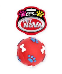 PET NOVA DOG LIFE STYLE Csont és mancslenyomatos labda 6cm piros